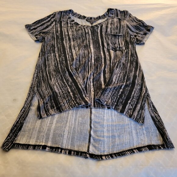 Rock Republic Stripped Tunic Top Black White Women Blouse Shirt Size Medium - Picture 11 of 15